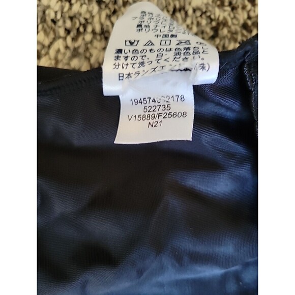 Swim Top Black 14 D Cup Wrap Front Tankini (L) Solid Underwire Lands' End S459 - Picture 7 of 7